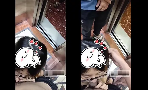Poster of Đang bú cu trong thang máy thì có người lạ đi vào nhưng em mặc kệ bú tiếp